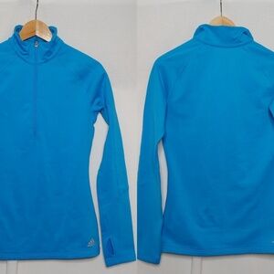Adidas Half Zip ClimaWarm Training Pullover‎ Small Bright Blue Fleece New Sample